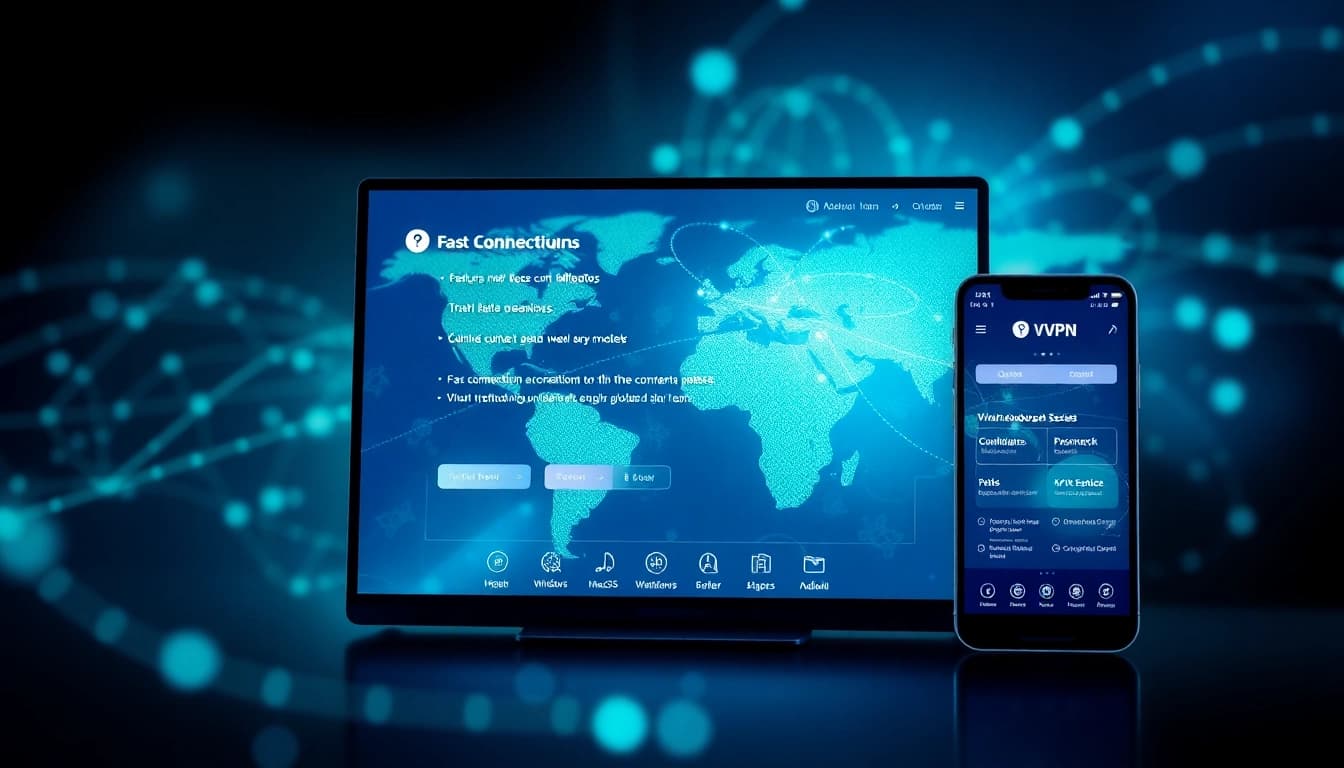 快连官网 VPN 应用界面，突出快速连接与全球访问