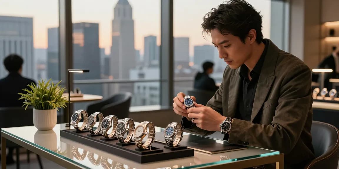 Browse premium clone watches in an upscale environment showcasing luxury replicas.