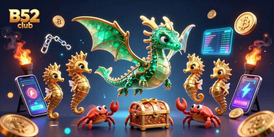 B52 club immerses players in an enchanting casino world with emerald sea creatures and crypto elements