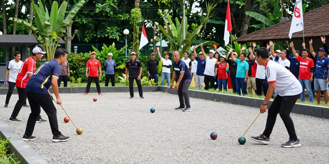 Active petanque match at fopikotabontang.org court with diverse players and vibrant atmosphere.