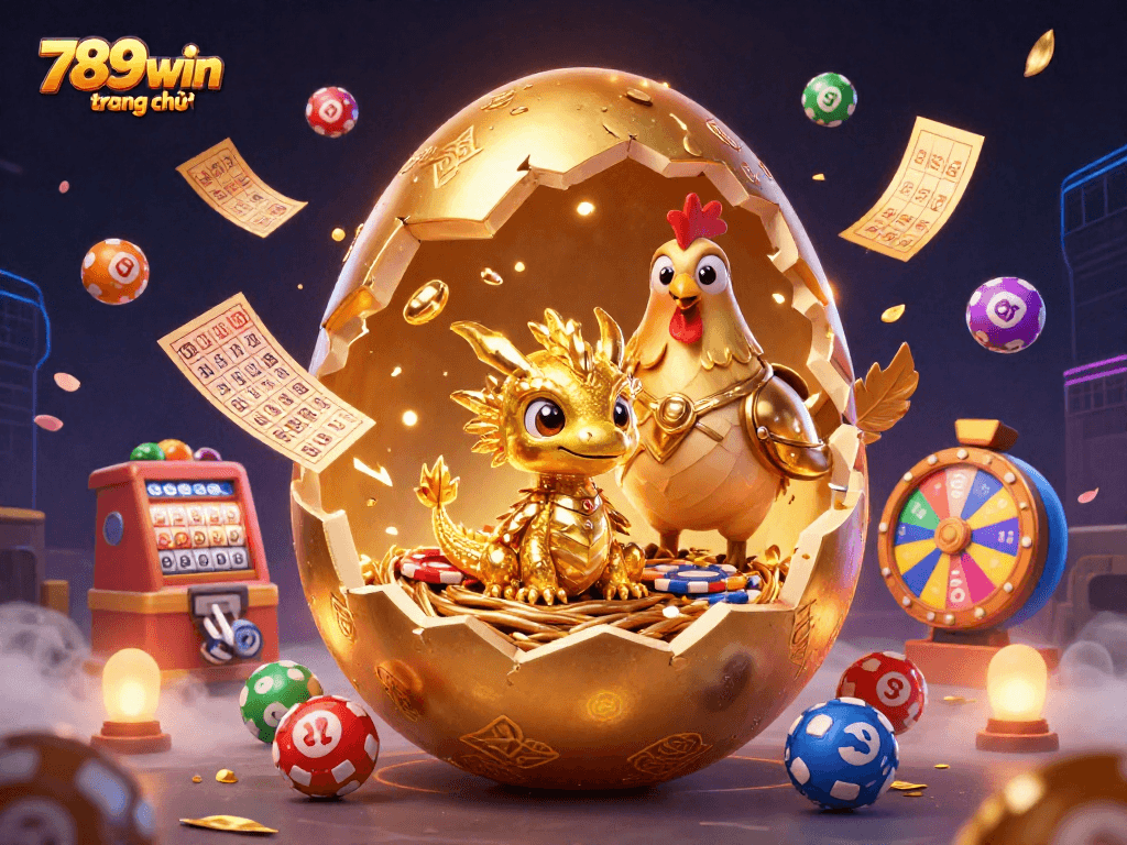 Experience the excitement at 789win trang chủ with vibrant animation of a golden dragon amidst gaming elements.
