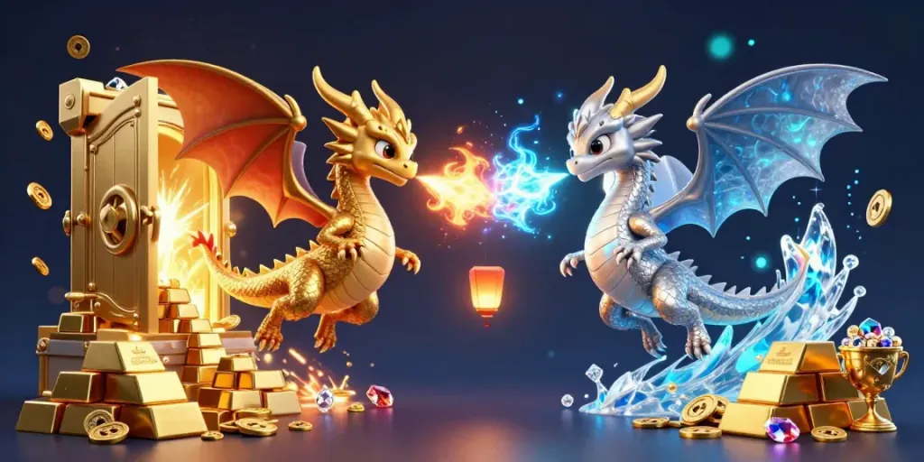 Join the thrilling five88 adventure with gold and silver dragons at the heart of the action.