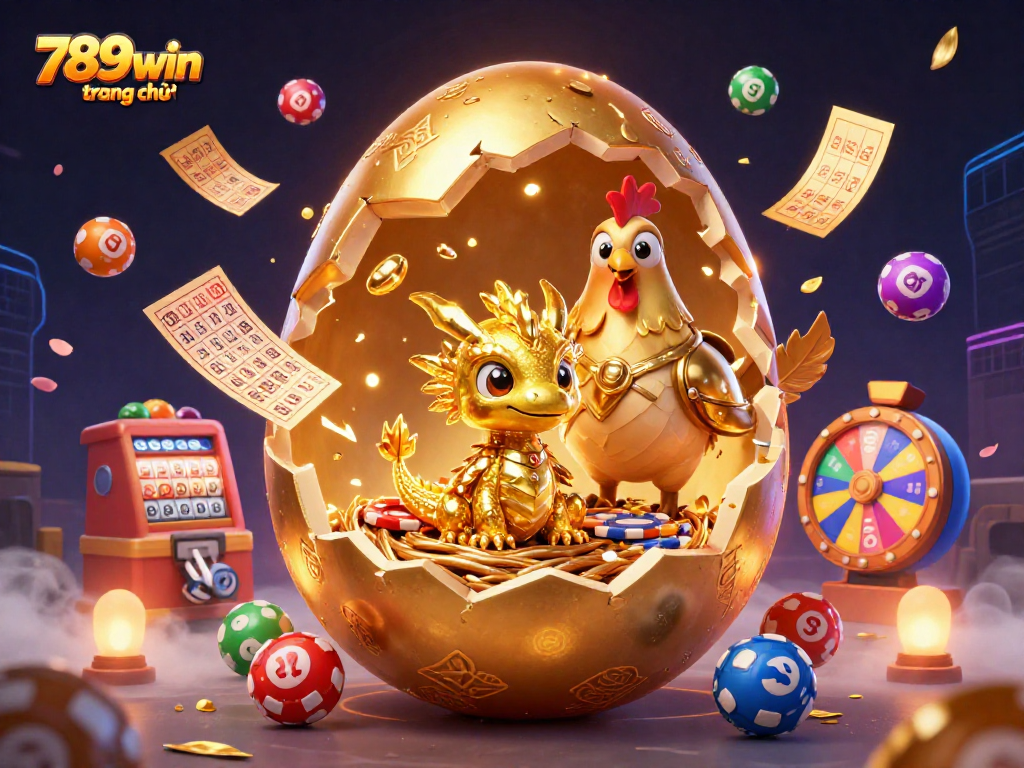 Experience the excitement at 789win trang chủ with vibrant animation of a golden dragon amidst gaming elements.