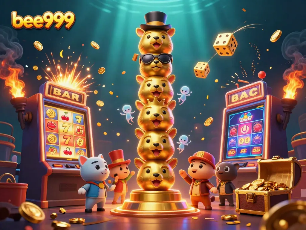 Experience the excitement of bee999 with a dynamic jackpot explosion in a vibrant casino scene.