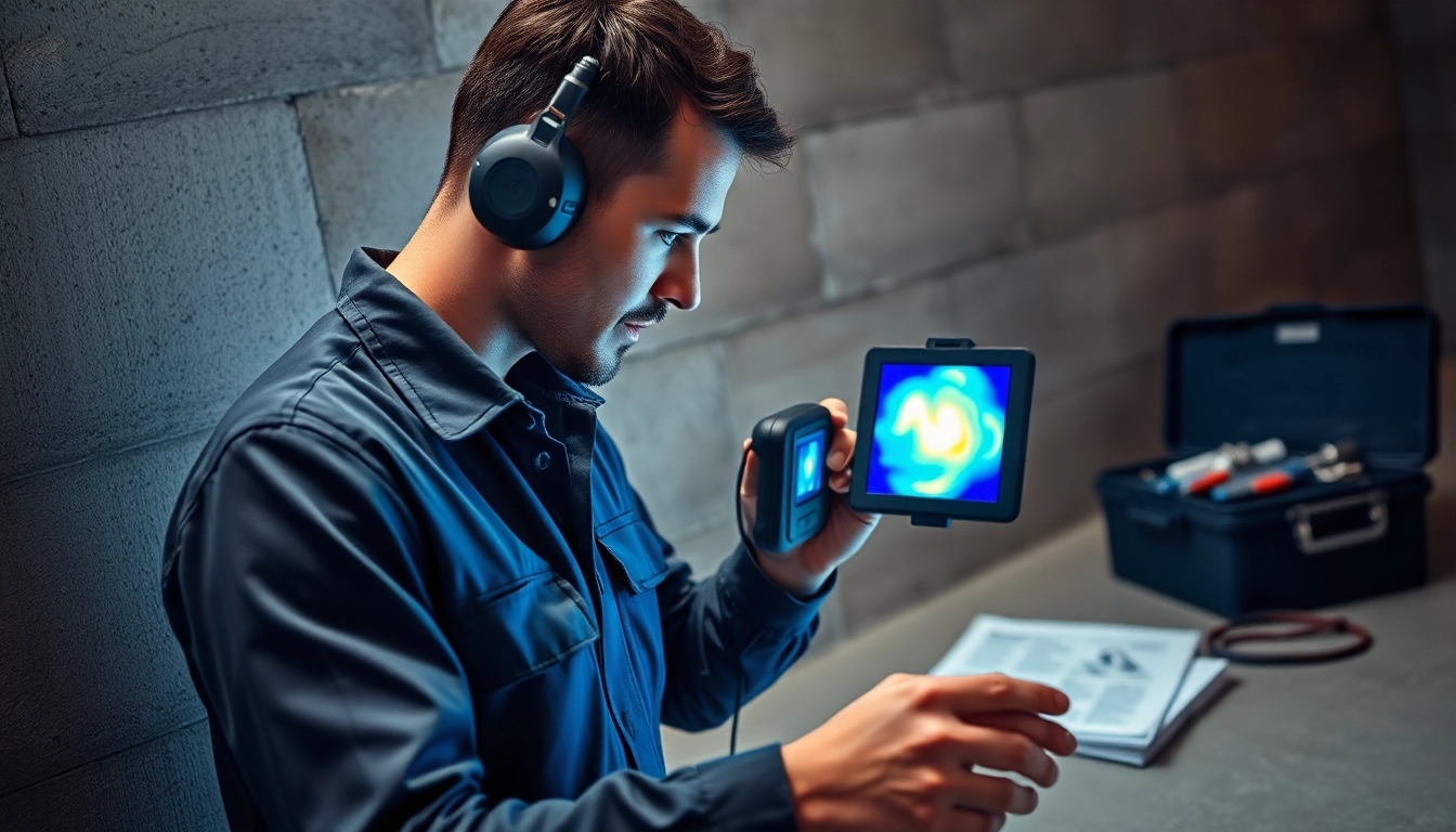 Professional conducting slab leak detection using thermal imaging technology.
