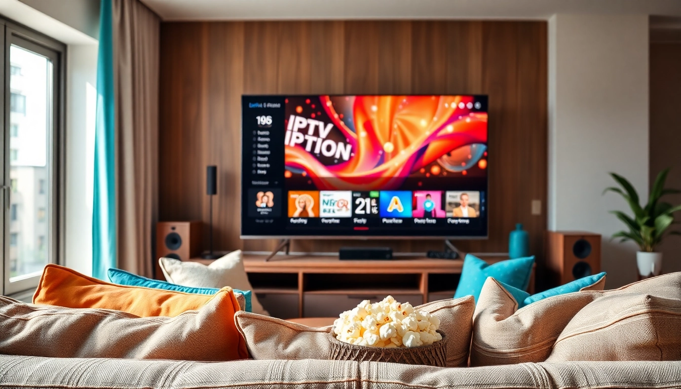 Enjoy streaming with iron iptv on a sleek smart TV in a vibrant living room.