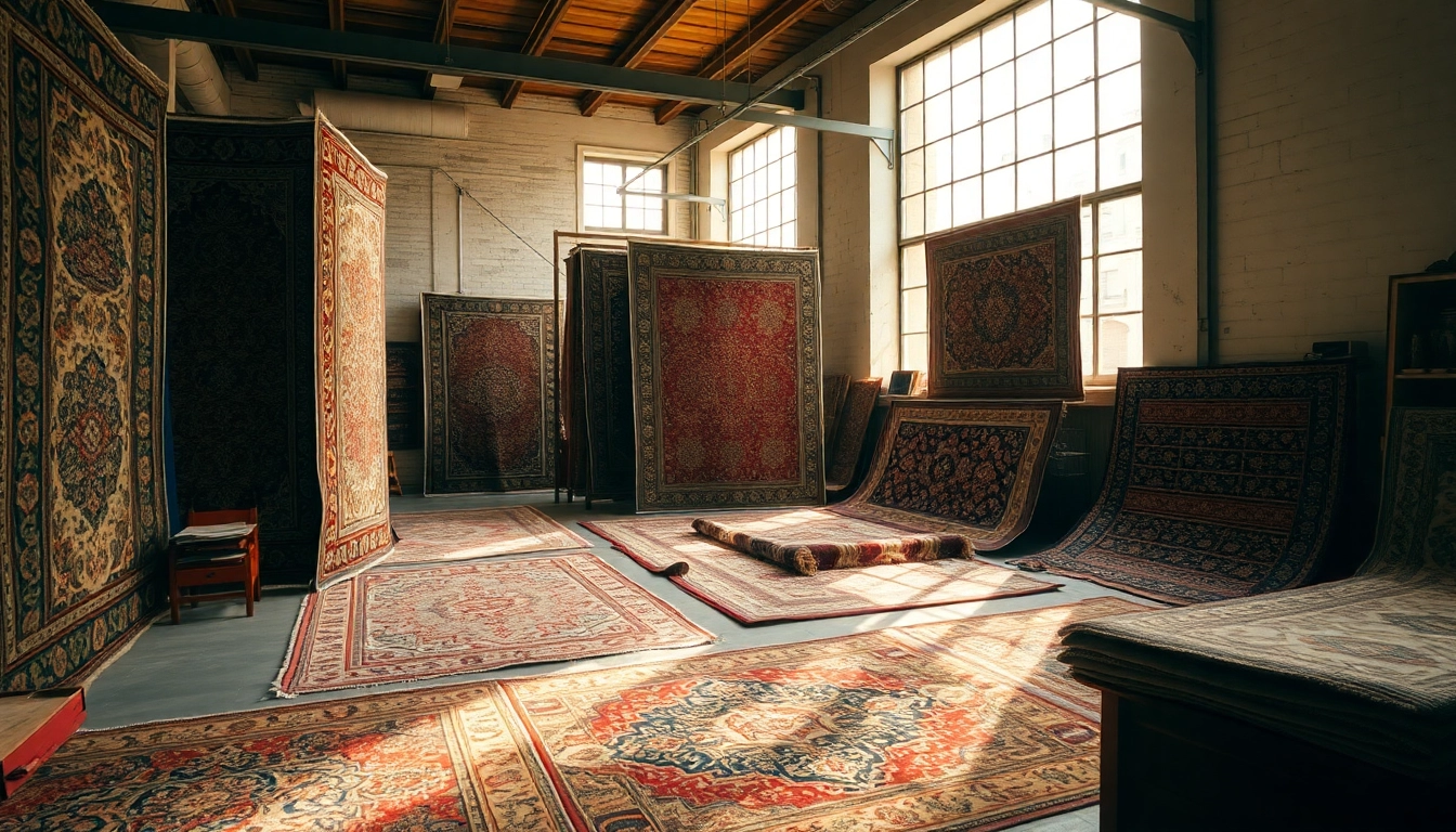 Restauro Tappeti milano: Skilled artisan restoring a beautiful vintage carpet in Milan's cozy workshop.