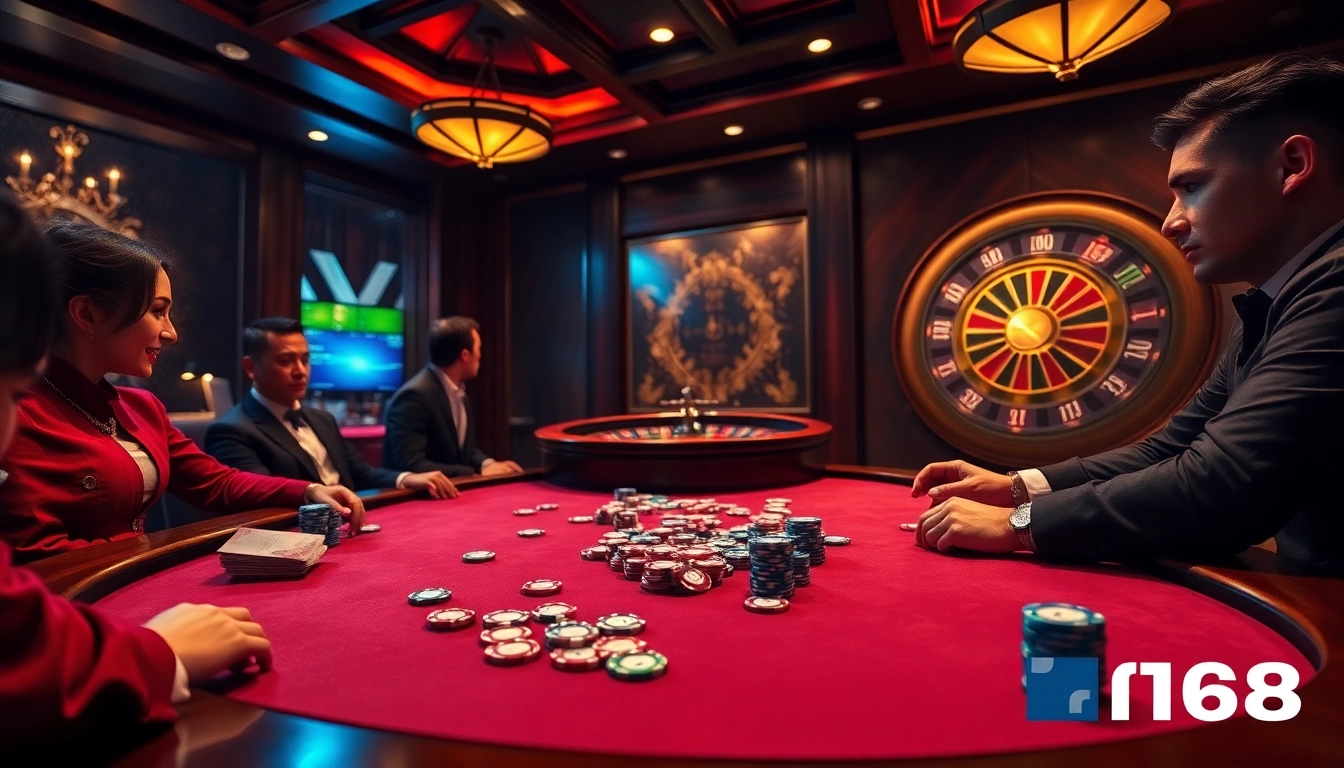 Experience high-stakes gameplay at nhà cái F168 with intense poker action and captivating casino visuals.