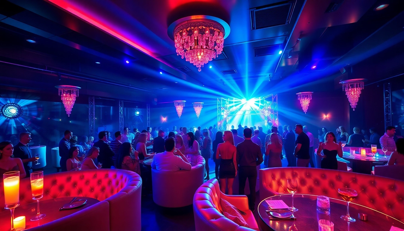 Energetic nightlife at Club sxm with vibrant lights and lively crowd.