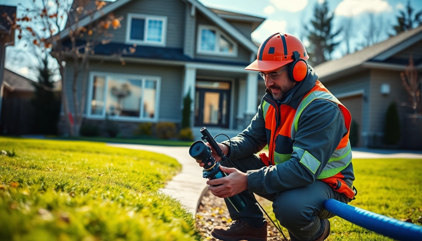 Expert technician performing underground leak detection using advanced technology to identify water leaks.