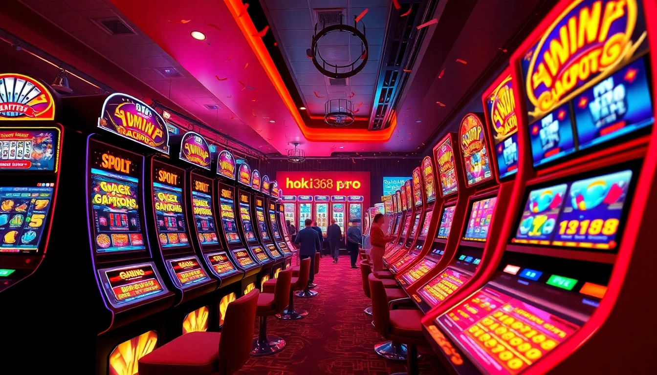 Online gaming excitement with hoki138 pro slot machines and vibrant atmosphere.