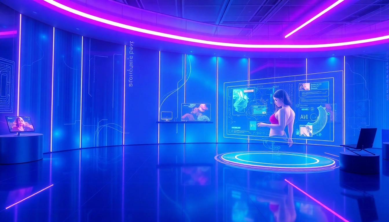 Futuristic digital landscape highlighting the innovation in porn ai technology.
