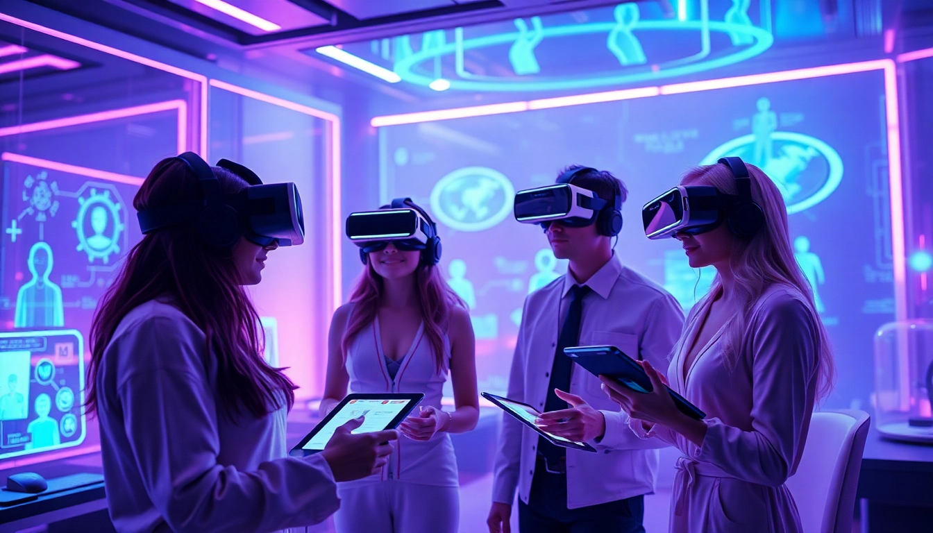 Engaging NSFW AI chatbot interaction in a futuristic virtual reality setting.