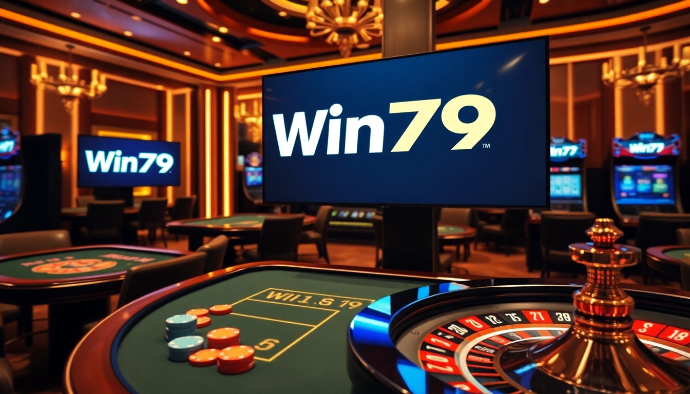 Experience thrilling gameplay at Win79 with vibrant casino tables and engaging slot machines.