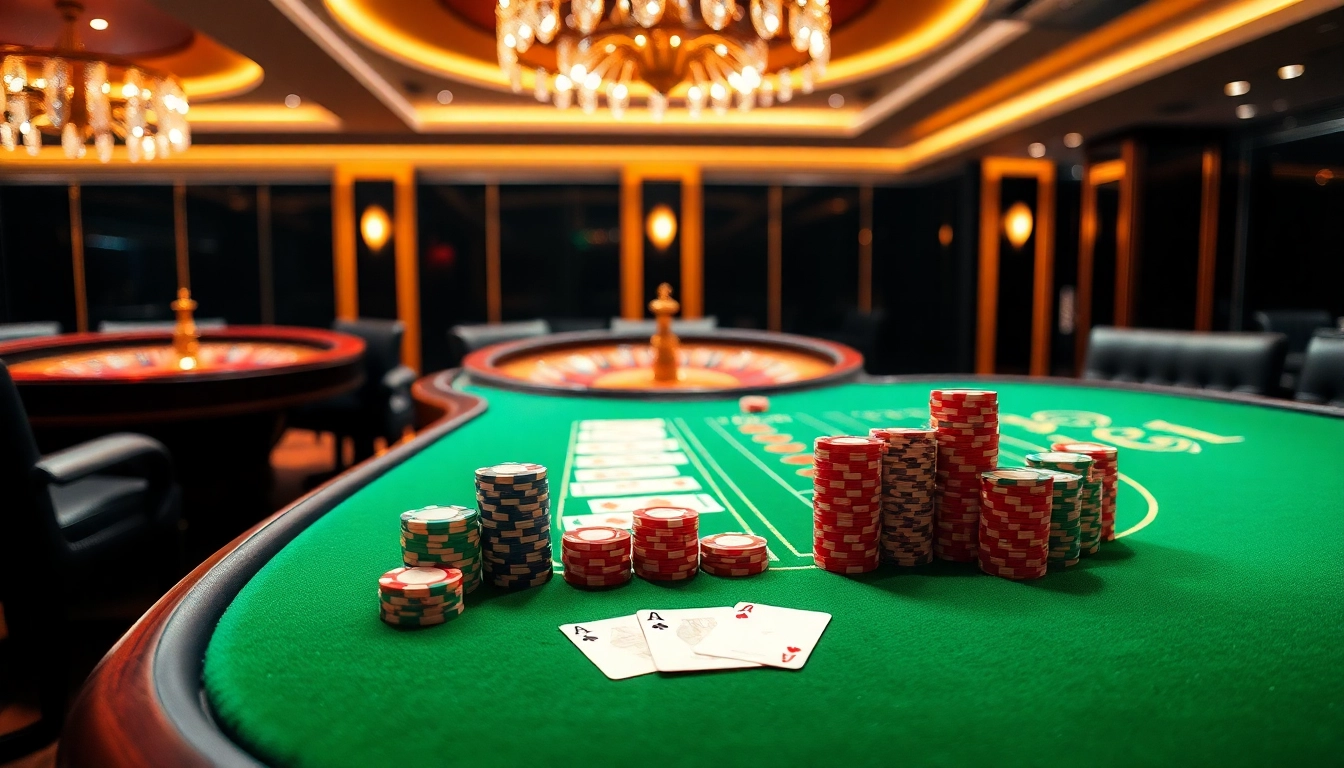 Experience the excitement of live blackjack at MK8.COM with vibrant poker chips and a roulette wheel.