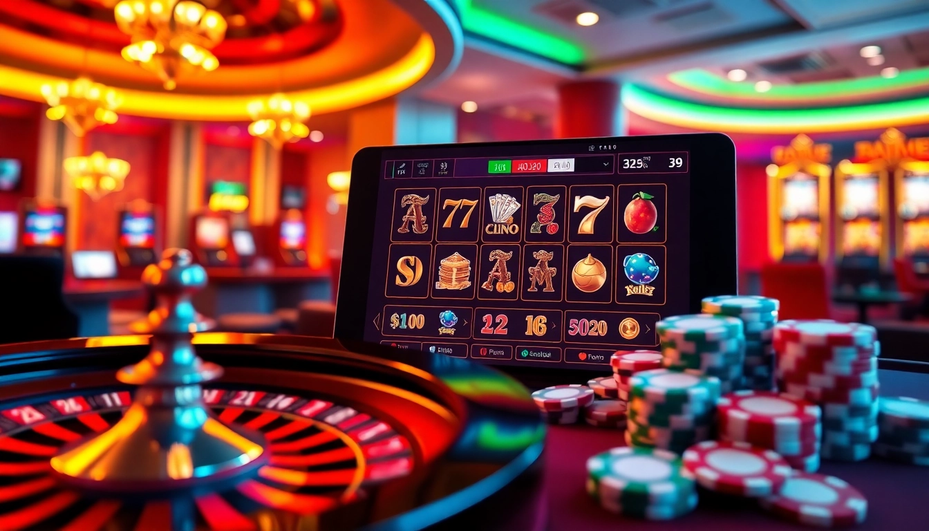Engaging online gaming interface showcasing Game fun79 with poker chips and a roulette wheel.