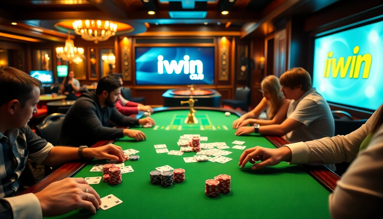 Experience thrilling gameplay at iwin club's luxurious casino poker table