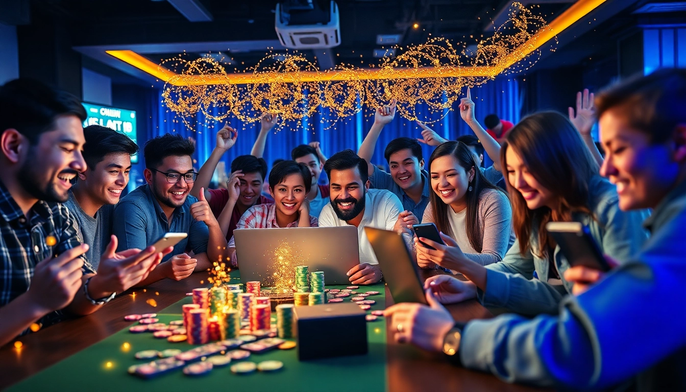 Engaged players enjoying online gaming on winvn88.live with vibrant setups.