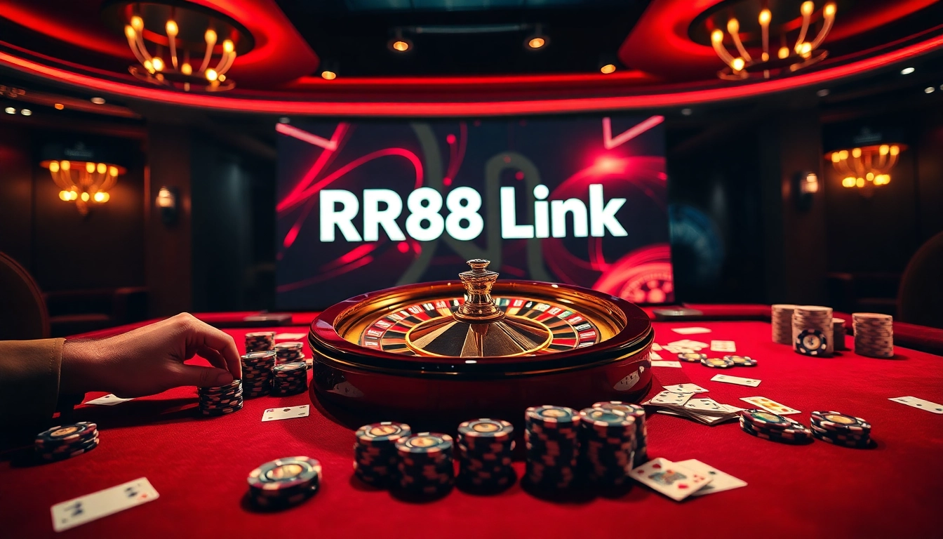 Experience the thrill of betting with the secure RR88 link at a luxurious casino table.