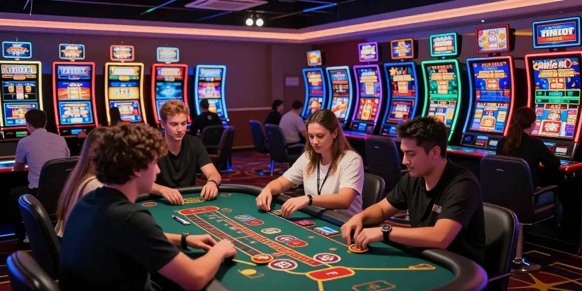 Exciting casino experience showcasing players at online gaming tables and vibrant promotions at https://ieee.org.uk event.