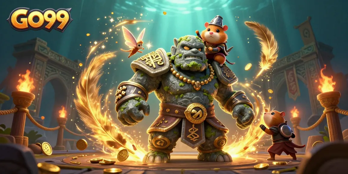Engage with GO99's thrilling gaming adventures, featuring a magical golem, fairy magic, and a fearless hamster knight.